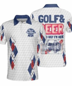 Pabst Blue Ribbon Beer & Golf Polo Shirt