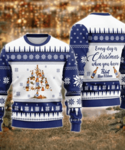 Pabst Blue Ribbon Christmas Tree Ugly Sweater