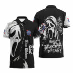 Pabst Blue Ribbon Ghostface Scream Polo Shirt