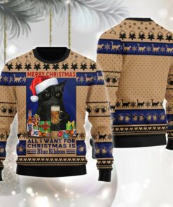 Pabst Blue Ribbon Is All I Want For Christmas Ugly Sweater