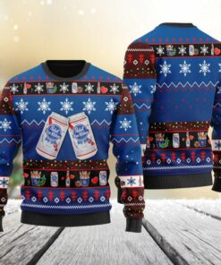 Pabst Blue Ribbon Snowflakes Ugly Sweater