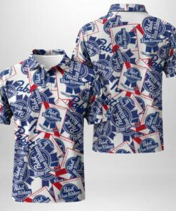 Pabst Blue Ribbon Sticker Polo Shirt Men