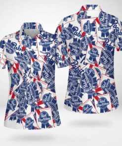 Pabst Blue Ribbon Sticker Polo Shirt 3 Pabst Blue Ribbon Sticker Polo Shirt Women