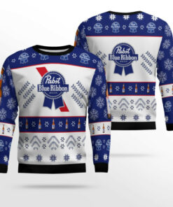 Pabst Blue Ribbon Xmas Ugly Sweater