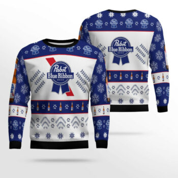 Pabst Blue Ribbon Xmas Ugly Sweater