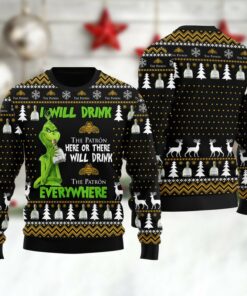 Patron Grinch Will Drink Everywhere Ugly Sweater