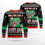Rock You Like a Candy Cane Ugly Christmas Sweater 2025