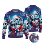 Romantic Skeleton Pullover Couple Holiday Jumper Ugly Christmas Sweater