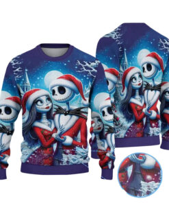 Romantic Skeleton Pullover Couple Holiday Jumper Ugly Christmas Sweater