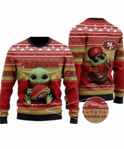 San Francisco 49Ers Christmas Ugly Christmas Sweater Baby Yoda