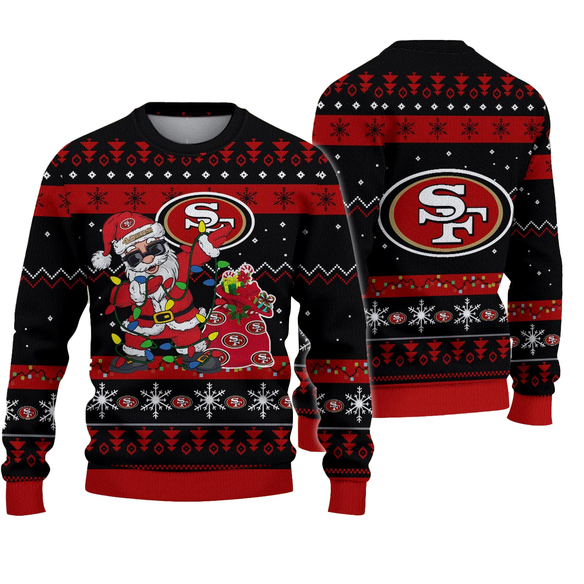 San Francisco 49ers 12 Grinch Xmas Day Ugly Christmas Sweater San Francisco 49ers 12 Grinch Xmas Day Ugly Christmas Sweater