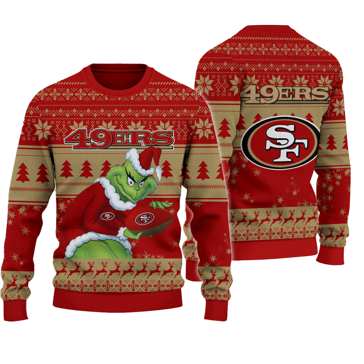 San Francisco 49ers Grinch Ugly Christmas Sweater San Francisco 49ers Grinch Ugly Christmas Sweater