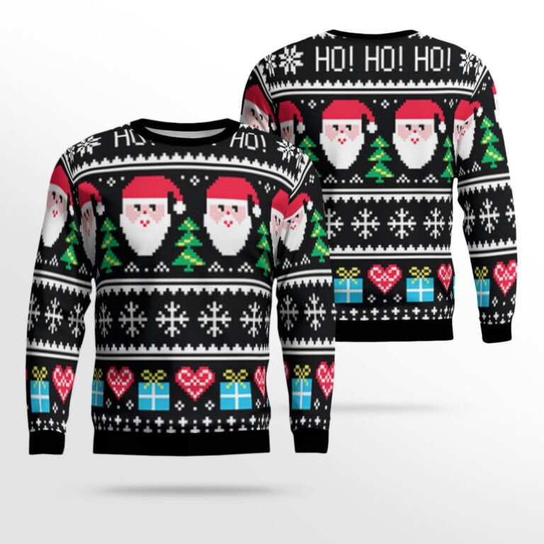 Santa Claus Ho Ho Ho Ugly Christmas Sweater Curvy Glams