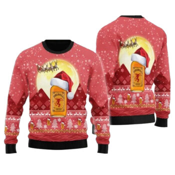 Santa Claus Sleigh Fireball Ugly Sweater