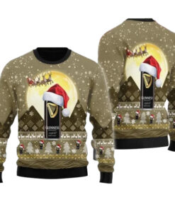 Santa Claus Sleigh Guinness Ugly Sweater