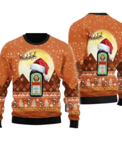 Santa Claus Sleigh Jagermeister Ugly Sweater