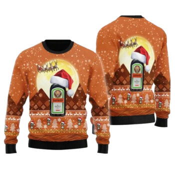 Santa Claus Sleigh Jagermeister Ugly Sweater