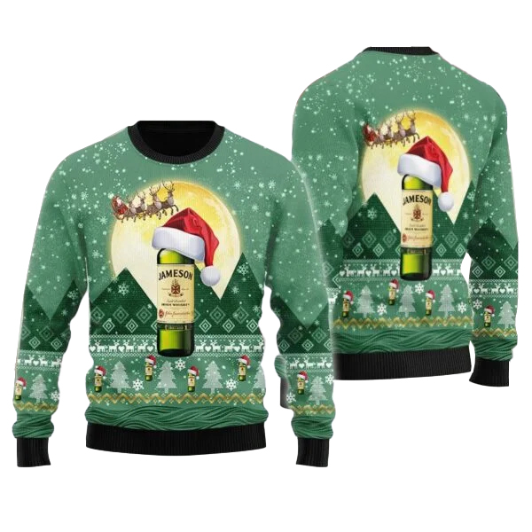Santa Claus Sleigh Jameson Ugly Sweater Santa Claus Sleigh Jameson Ugly Sweater