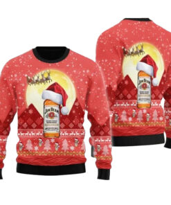 Santa Claus Sleigh Jim Beam Ugly Sweater