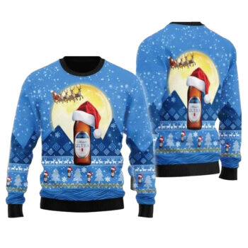 Santa Claus Sleigh Michelob ULTRA Ugly Sweater