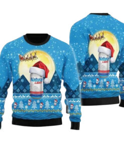 Santa Claus Sleigh Natural Light Ugly Sweater