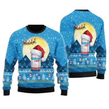 Santa Claus Sleigh Natural Light Ugly Sweater