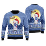 Santa Claus Sleigh Pabst Blue Ribbon Ugly Sweater 1 Santa Claus Sleigh Pabst Blue Ribbon Ugly Sweater