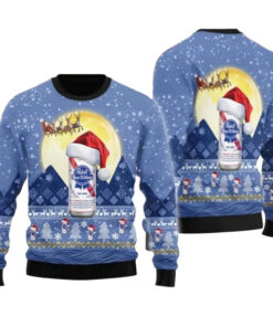 Santa Claus Sleigh Pabst Blue Ribbon Ugly Sweater