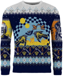 Santa's New Sleigh Pod Racer Ugly Christmas Sweater