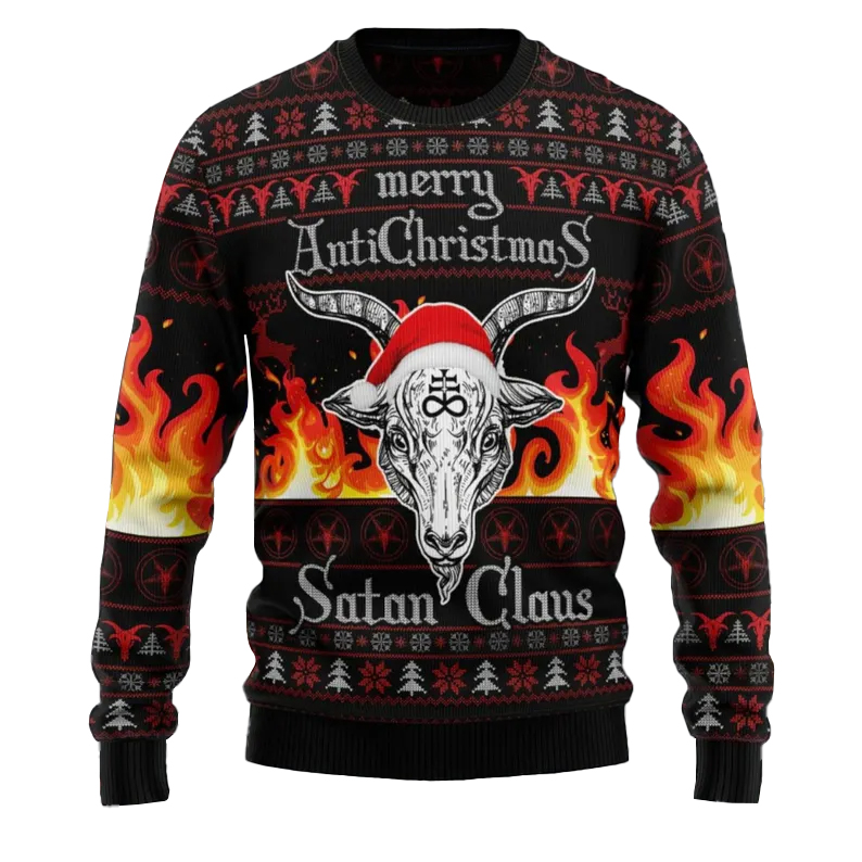 Satanic Claus Merry Anti Christmas Hail Satanic Ugly Christmas Sweater Satanic Claus Merry Anti Christmas Hail Satanic Ugly Christmas Sweater
