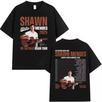 Shawn Mendes Tour 2025 T-Shirt - On The Road Again Tour