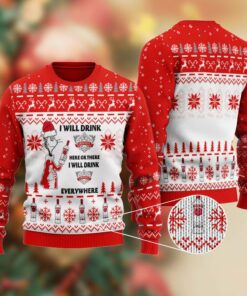 Smirnoff Cat Hat Will Drink Everywhere Ugly Sweater