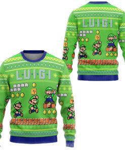 Super Mario Luigi Christmas Ugly Sweater