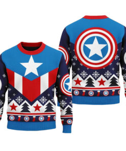 Superhero Captain America Ugly Christmas Sweater
