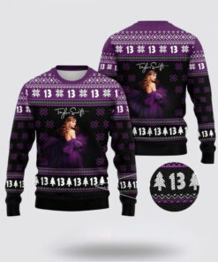 Taylor Swift 13 Purple Dress Ugly Christmas Sweater