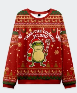 Twas The Cookies Frog Ugly Christmas Sweater