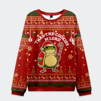Twas The Cookies Frog Ugly Christmas Sweater
