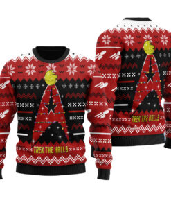Ugly Christmas Sweater Star Trek The Halls Red