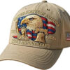 United States 250th Anniversary Hat Bald Eagle Heat Transfer Printing Patriotic Adjustable Retro Patriotic-Khaki