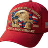United States 250th Anniversary Hat Bald Eagle Heat Transfer Printing Patriotic Adjustable Retro Patriotic-Red 3 United States 250th Anniversary Hat Bald Eagle Heat Transfer Printing Patriotic Adjustable Retro Patriotic-Red