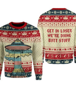 Were Doing Butt Stuff Famous Alien Ugly Christmas Sweater
