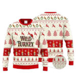 Wild Turkey Whiskey Reindeer Snowy Night Ugly Sweater