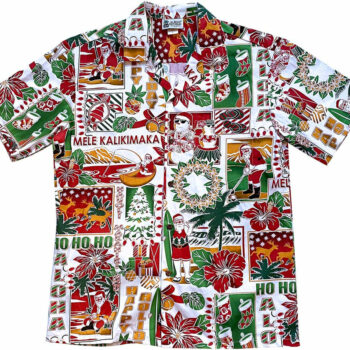 2025 Christmas Traditions White Hawaiian Shirt