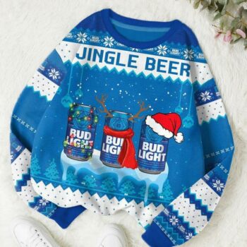 Bud Light Jingle Beer Ice Snow Ugly Sweater