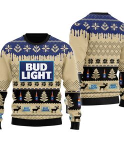 Chevron Pattern Bud Light Christmas Ugly Sweater