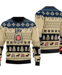 Chevron Pattern Miller Lite Christmas Ugly Sweater