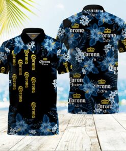 Corona Extra Blue Hibiscus Polo Shirt