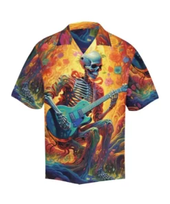 Grateful Dead Skelton Guitar Player Hawaiian Shirt