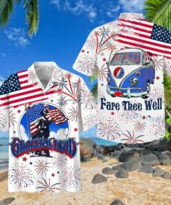 Grateful Dead Fare Thee Well Happy 4th Of July Hawaiian Shirt