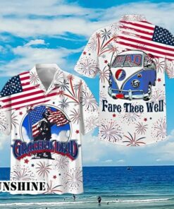 Grateful Dead Fare Thee Well Happy 4th Of July Hawaiian Shirt